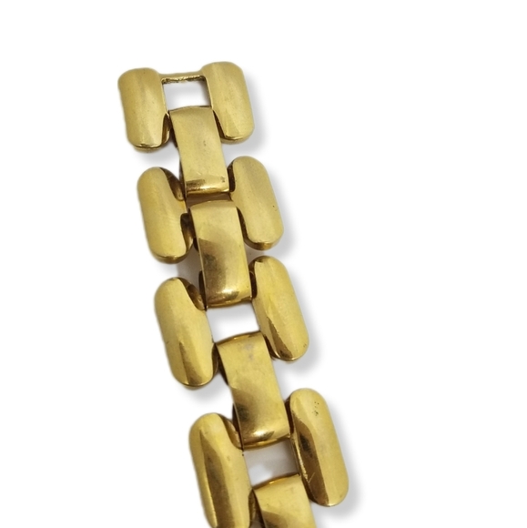 NAPIER VINTAGE GOLDTONED PANTHER LINK CHAIN BRACELET - Picture 7 of 10